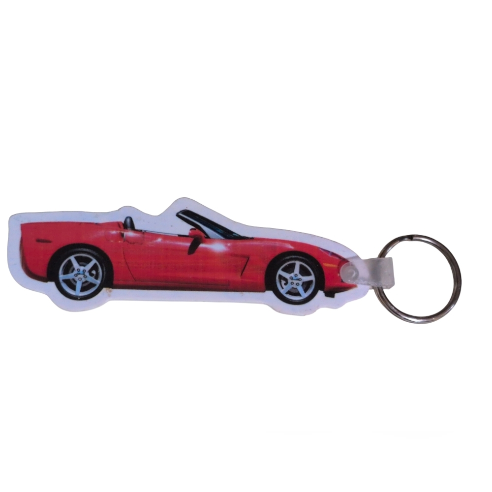 Zip Parts Company Rubber Red Convertable Corvette Keychain